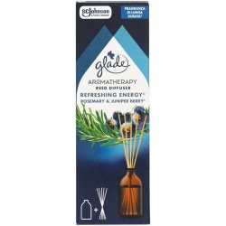 Odorizant de Camera Bete de Ratan GLADE Aromatherapy Reed Diffuser - Refreshing Energy - Rozmarin si Boabe de Ienupar 80ml