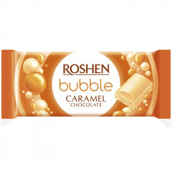 ROSHEN Bubble Ciocolata Aerata Alba cu Caramel 85g