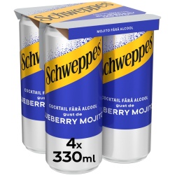 SCHWEPPES Blueberry Mojito Fara Alcool 4x330ml