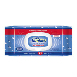 Servetele Umede Antibacteriene Dezinfectante HANKIES 72buc