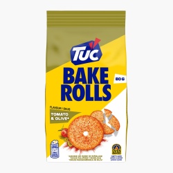 Bake Rolls TUC Rondele de Paine Crocanta cu Aroma de Rosii, Masline & Oregano 80g