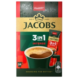 JACOBS 3in1 Intense Mix Cafea Instant Plic 24 buc x17.5g