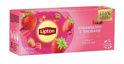 LIPTON Ceai de Capsuni si Rubarba 20 plicuri