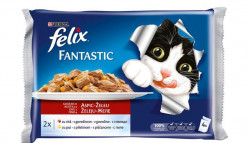 Mancare Umeda pentru Pisici FELIX Vita si Pui la Gratar in Aspic 4x100g