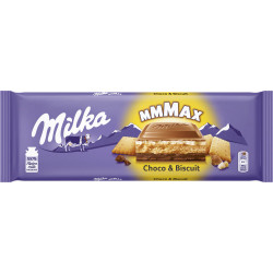 MILKA XXL Ciocolata cu Biscuite - Tableta Mare 300g - Img 1
