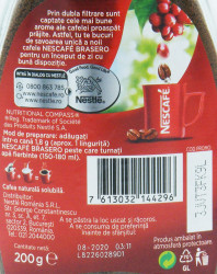 NESCAFE Brasero - Cafea Instant Solubila bo. 100g - Img 3