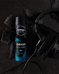 NIVEA Deodorant Spray pentru Barbati for Men Deep Beat Black Carbon 150ml