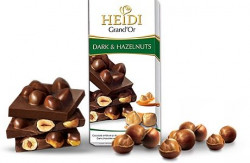 Ciocolata Amaruie HEIDI Dark Grand'Or cu Alune de Padure Intregi 100g - Img 2