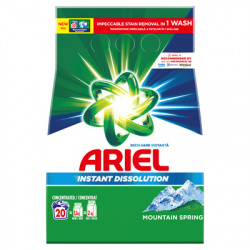 Detergent Automat Pudra pentru Rufe ARIEL Mountain Spring 1.5Kg - 20 Spalari