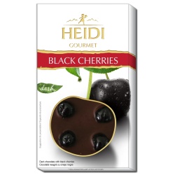 HEIDI Gourmet Ciocolata Neagra, Amaruie cu Cirese Negre Confiate 100g