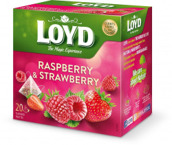 LOYD Ceai Infuzie de Zmeura si Capsuni Piramide 20x2g