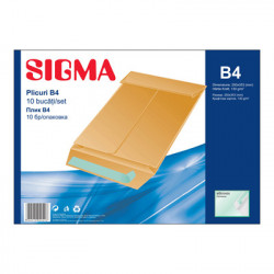 Plic B4 Siliconic cu Burduf 250x353mm 130g/mp 10buc