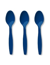 Set Lingurite Albastre Reutilizabile 50buc - Img 1