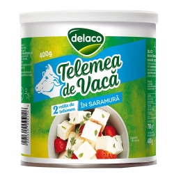 Telemea din Lapte de Vaca in Saramura DELACO cutie 400g