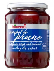 Compot de Prune Intregi in Sirop Slab Indulcit RAURENI 720g