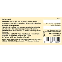 FARES Ceai cu Zmeura 40% 20x2g