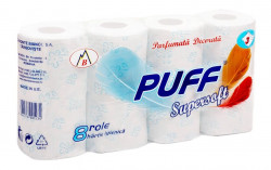 Hartie Igienica Parfumata Decorata PUFF Super Soft 3str. 8role