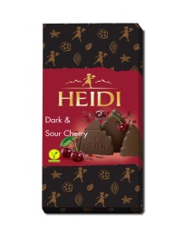 HEIDI Dark Sour Cherry Ciocolata Neagra cu Visine 80g