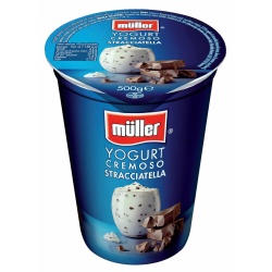 Iaurt cu Bucati de Ciocolata MULLER Stracciatella 500g