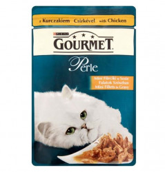 Mancare Umeda pentru Pisici GOURMET Perle cu Pui, Miel, Vitel si Iepure in Sos 4x85g