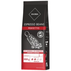 RIOBA Caffe Espresso Perfetto 80% Arabica - 20% Robusta Intense & Round Cafea Boabe 1Kg