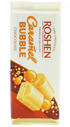 Ciocolata Alba Aerata cu Caramel ROSHEN Caramel Bubble 85g