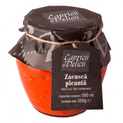 Zacusca Picanta de Vinete fara E-uri si Conservanti CAPRICII SI DELICII bo. 550g