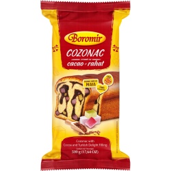 BOROMIR Cozonac cu Crema de Cacao si Rahat (folie) 500g