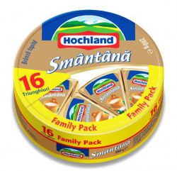 Branza Topita Triunghiuri cu Smantana HOCHLAND Family Pack 280g