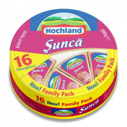 Branza Topita Triunghiuri cu Sunca HOCHLAND Family Pack 280g