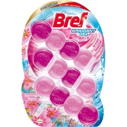 Dezinfectant Odorizant Gel Pentru Vasul de Toaleta BREF Brilliant - Spring Rain 3x42g