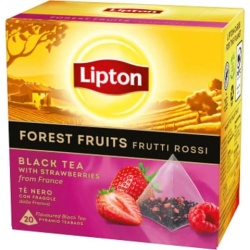 LIPTON Forest Fruit Ceai Negru cu Fructe de Padure si Capsuni Piramide 20x2.1g
