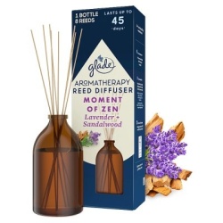 Odorizant de Camera Bete de Ratan GLADE Aromatherapy Reed Diffuser - Moments of Zen - Lavanda si Lemn Dulce 80ml