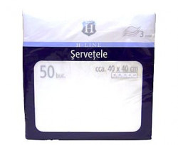 Servetele de Masa Albe H-LINE 40x40cm 3str 50buc