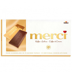 Tableta de Ciocolata cu Cafea si Frisca MERCI 100g -