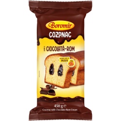 BOROMIR Cozonac cu Crema de Ciocolata si Rom (folie) 450g
