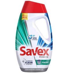 Detergent Lichid Automat pentru Rufe 2in1 Gel SAVEX Fresh 945ml - 21 Spalari