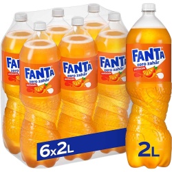 FANTA Zero Bautura Carbogazoasa cu Suc de Portocale, fara Zahar pet 6x2L