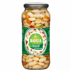 Fasole Alba Boabe cu Legume pentru Gatit si Salate ROUA bo. 580g