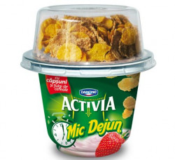 Iaurt DANONE Activia Mic Dejun Capsuni si Cereale 168g - Img 1