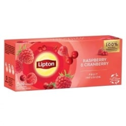 LIPTON Infusion Ceai Rasberry & Cranberry - Zmeura si Merisoare 20buc
