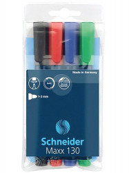 Marker 4 Culori ( Rosu, Verde, Negru, Albastru) 1-3mm SCHNEIDER Maxx 130