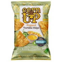 Tortillas Chips CORN UP Nacho Cheese & Jalapenos Chipsuri Neprajite din Porumb 60g
