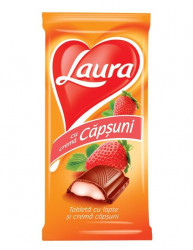 Ciocolata cu Crema de Capsuni LAURA 80g