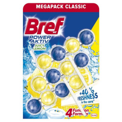 Dezinfectant Odorizant Solid Pentru Vasul de Toaleta BREF Power Aktiv Lemon 3x50g