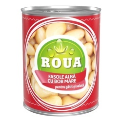 Fasole Alba cu Bob Mare pentru Gatit si Salate ROUA 400g
