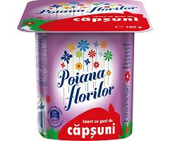 Iaurt cu Fructe 1.4% POIANA FLORILOR Capsuni 100g