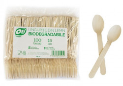 Lingurite de Unica Folosinta din Lemn Eco Friendly Biodegradabile 100buc