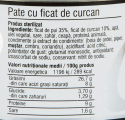 Pate din Ficat de Pui si Curcan 45% CAPRICII SI DELICII 145g - Img 2