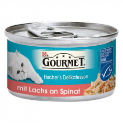 Pate pt. Pisici GOURMET Gold Peste si Spanac 85g